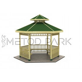 04 K Wooden Hexagonal Gazebo